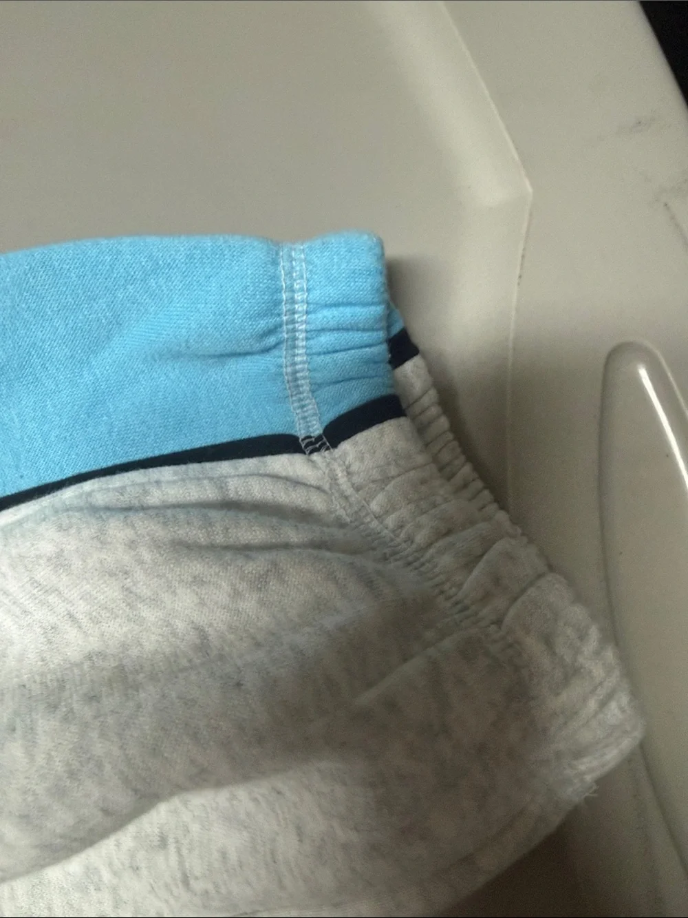 Justice Light Gray Sweatpants with Light Blue Side Panels large 12/14 NASCAR